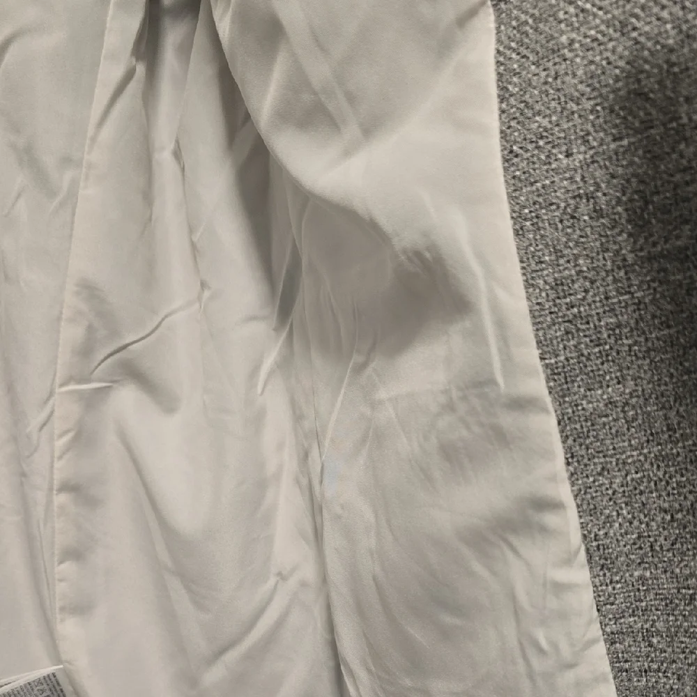 H&M Light Gray Women's Textured Blazer 3/4 Scrunched Sleeves Size Large - Picture 6 of 9